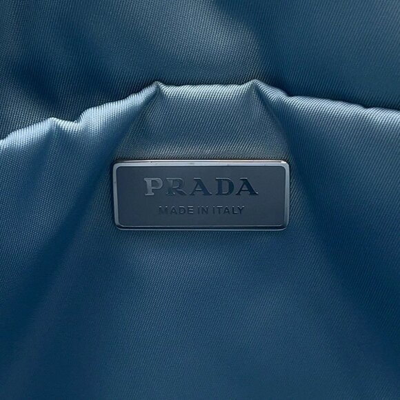 PRADA etiquette tote Nylon/Leather Navy/Light Blue - Picture 13 of 15